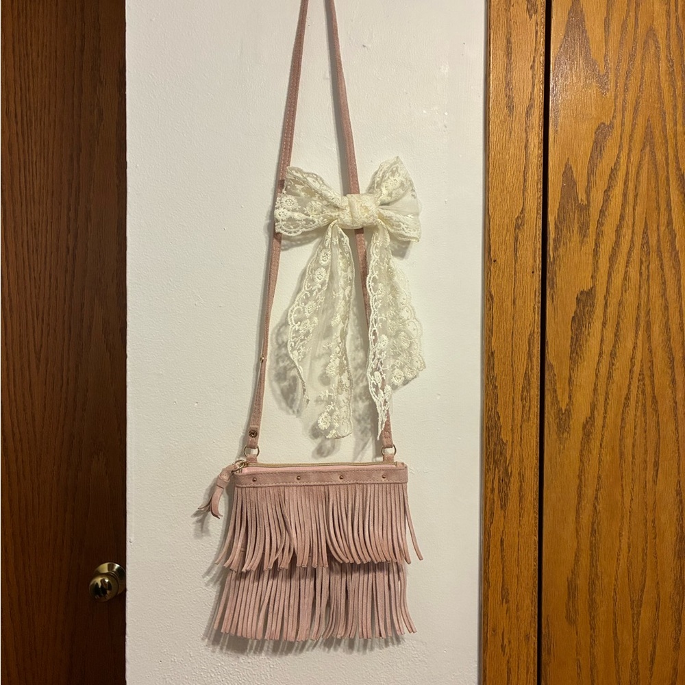 H&M Pink Fringe Crossbody Bag